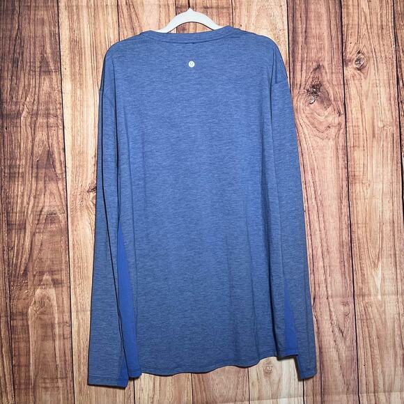 Lululemon Technical Long Sleeve Pocket Crew Neck Tee Blue Mens Size XXL Techwear - Picture 4 of 7